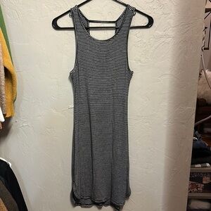 American Eagle Black and White Stripe Midi Dress - small